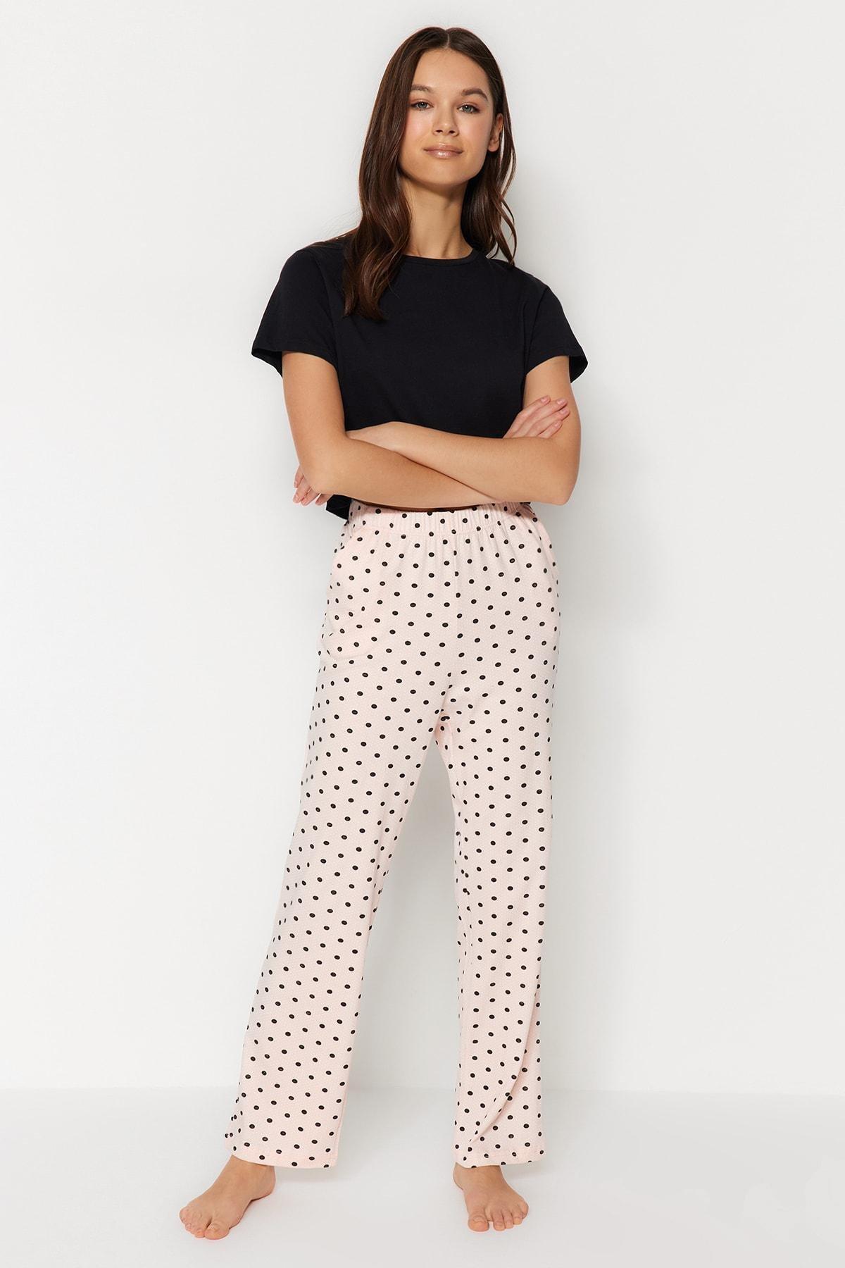 Pink Straight Pajama Bottoms, , large image number 1