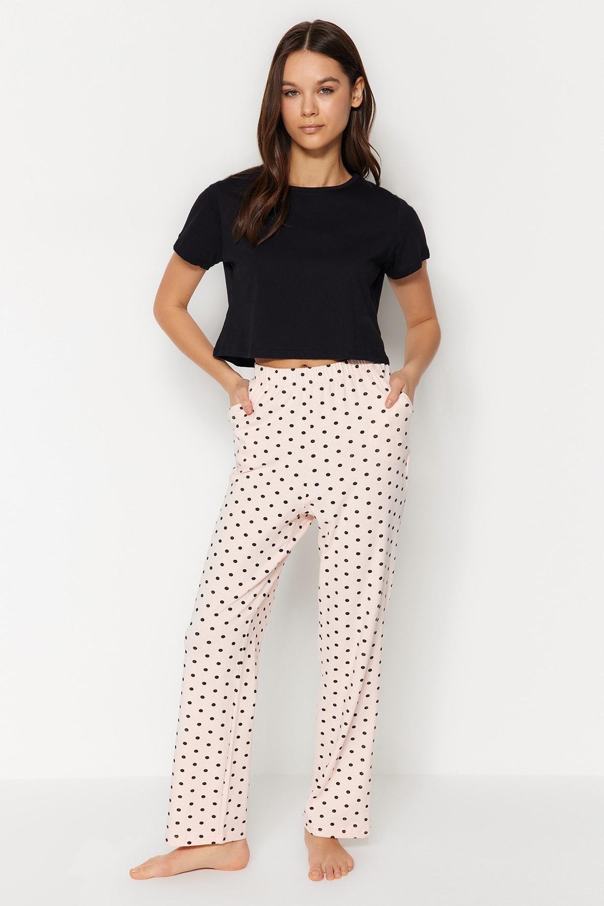 Pink Straight Pajama Bottoms, , large image number 3