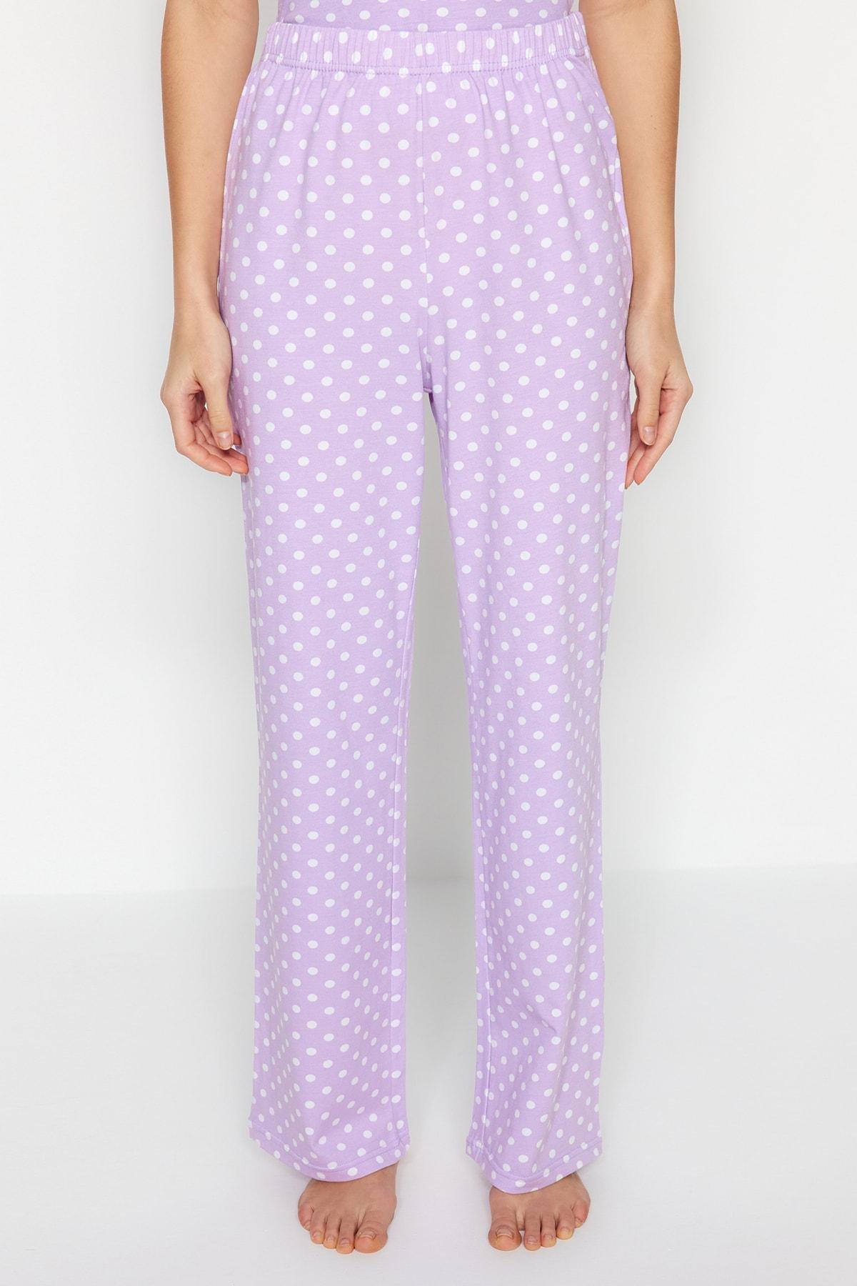 Trendyol - Purple Polka Dot Pajama Set