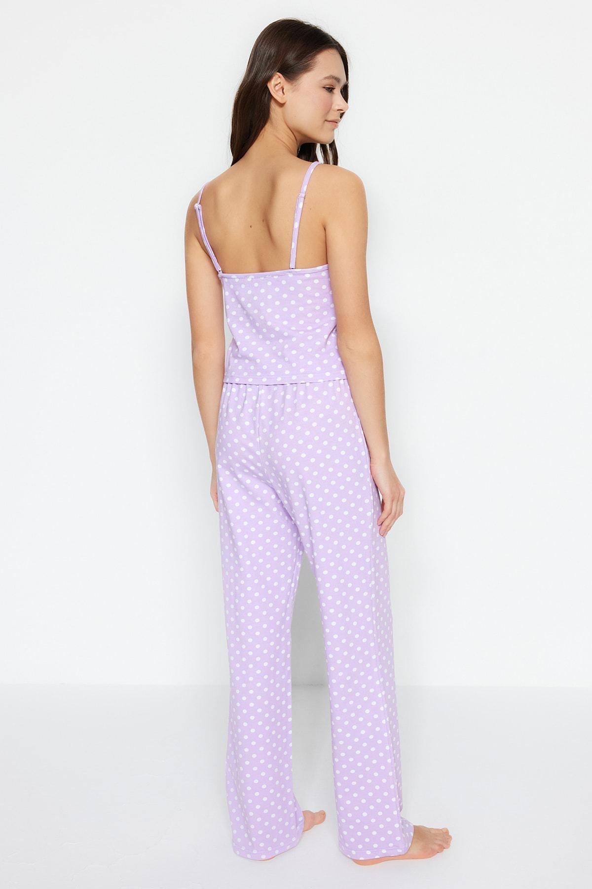Trendyol - Purple Polka Dot Pajama Set