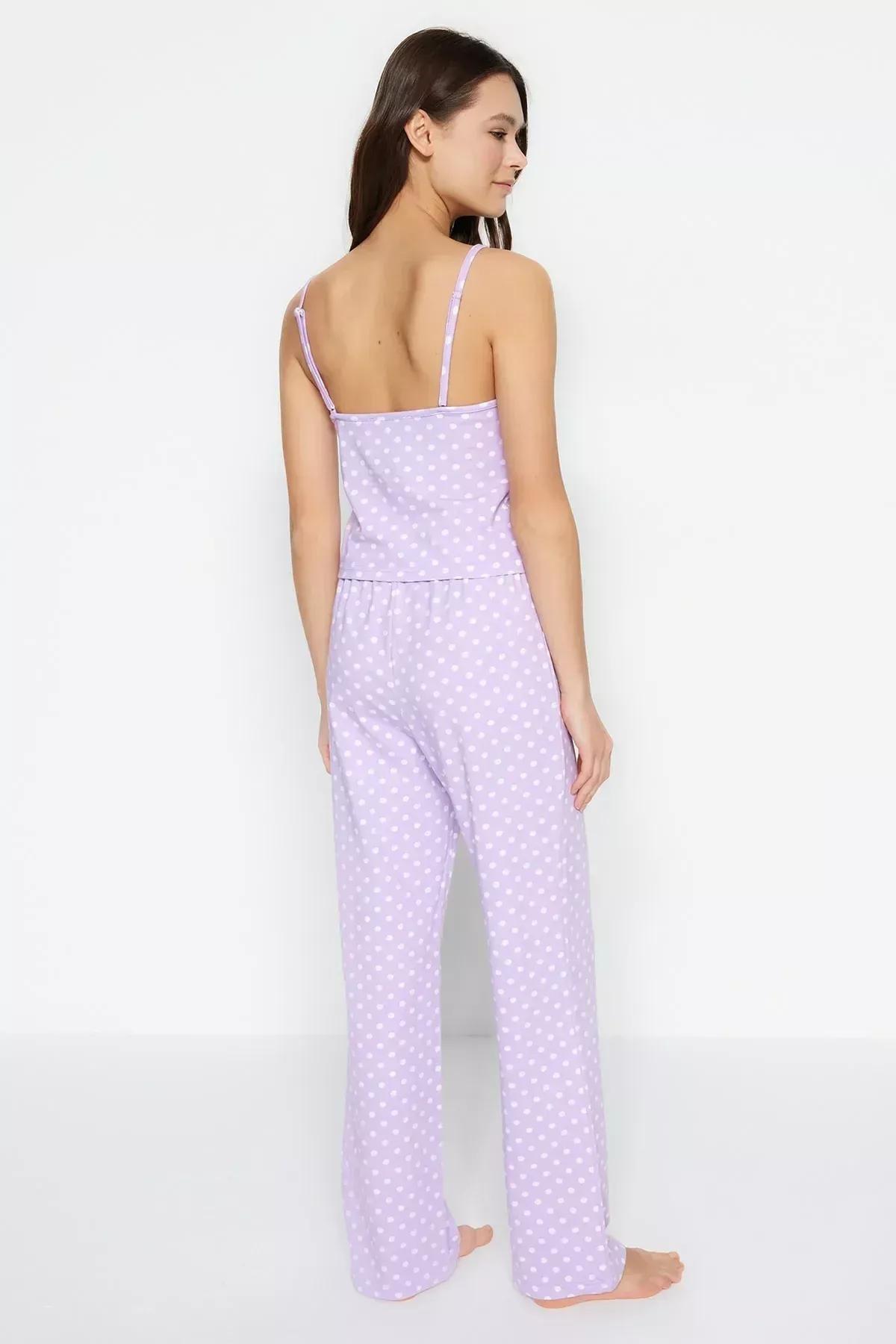 طقم بيجاما منقط، بنفسجي, Purple, large image number 5