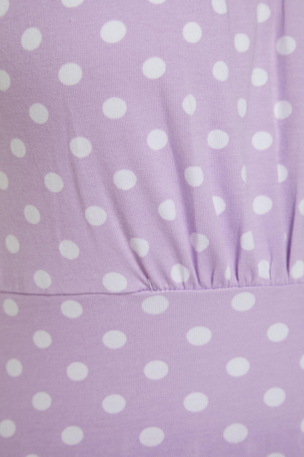 Trendyol - Purple Polka Dot Pajama Set