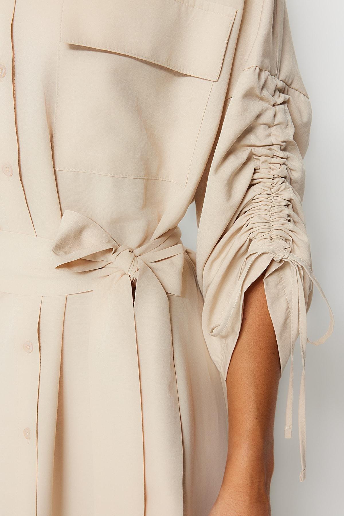 Trendyol - Beige Shirt Dress