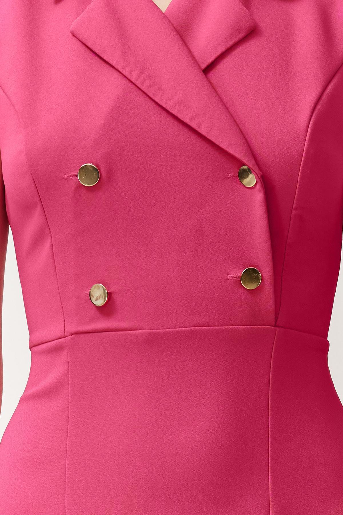 Fuchsia Plain Blazer Midi Dress, , large image number 3
