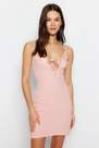 Trendyol - Pink Fitted V-Neck Nightgown