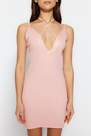 Trendyol - Pink Fitted V-Neck Nightgown