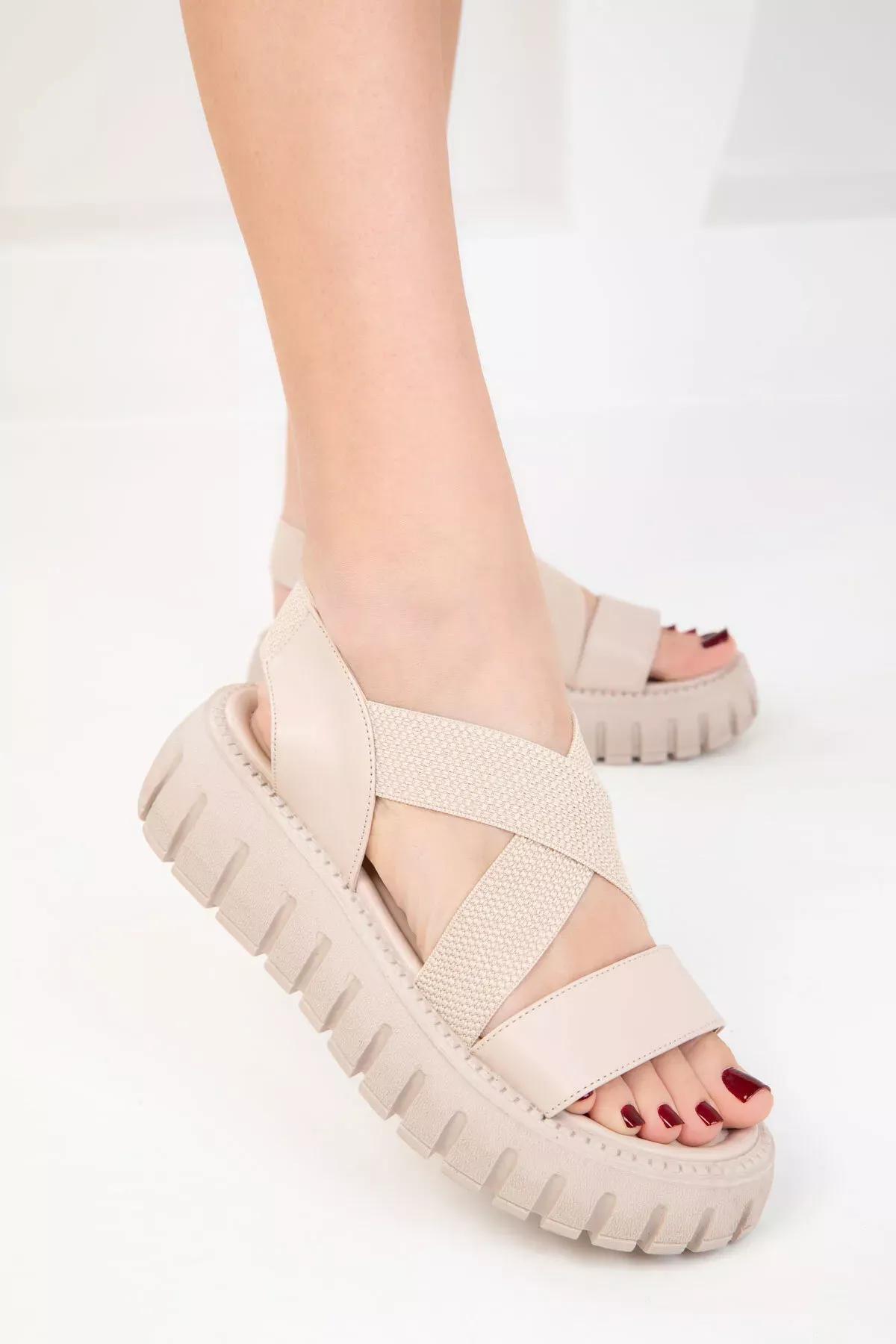 Beige Sandals, , large image number 0