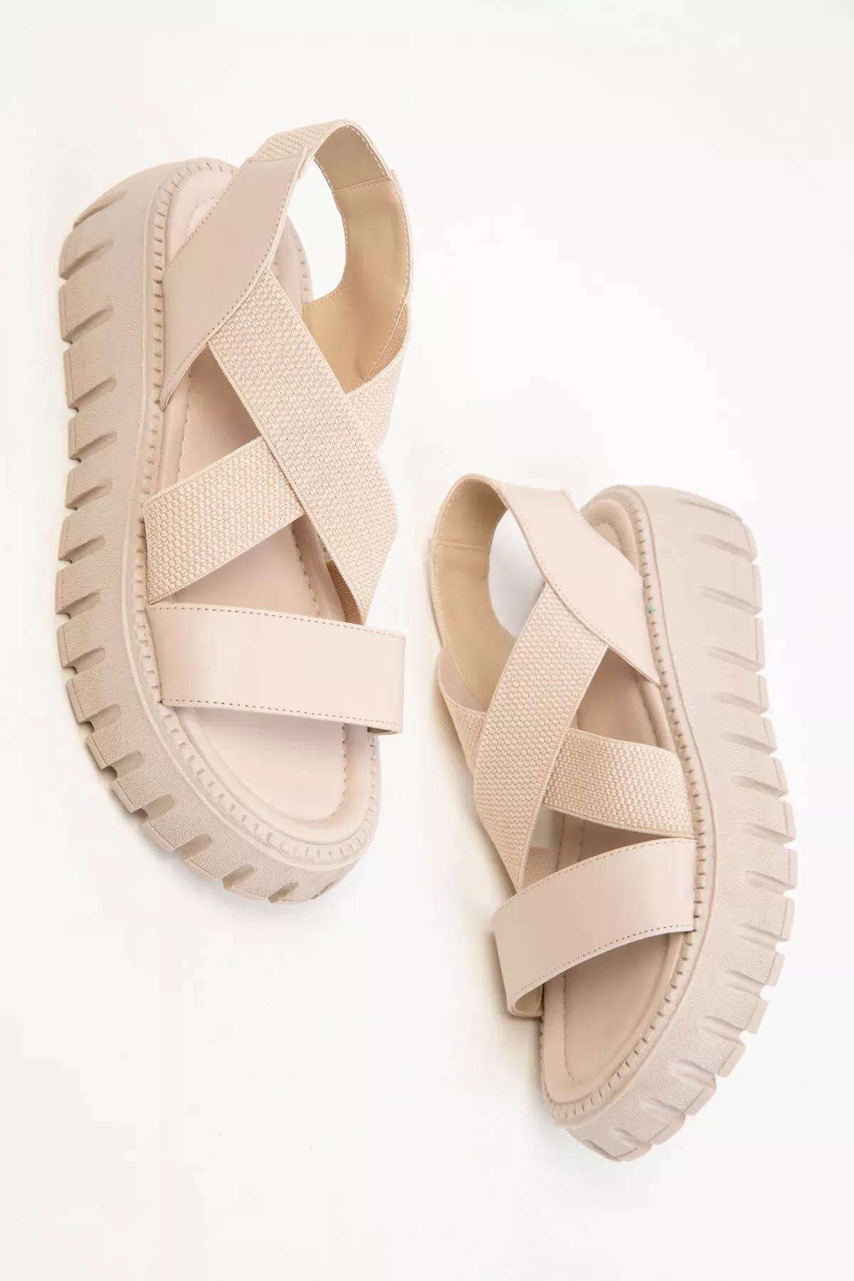 Beige Sandals, , large image number 1