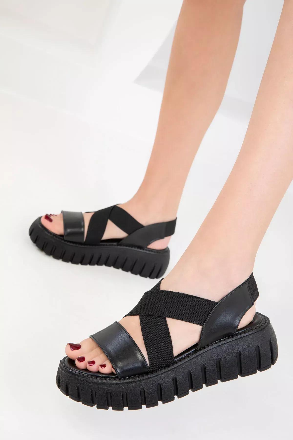 Black Sandals, , large image number 0