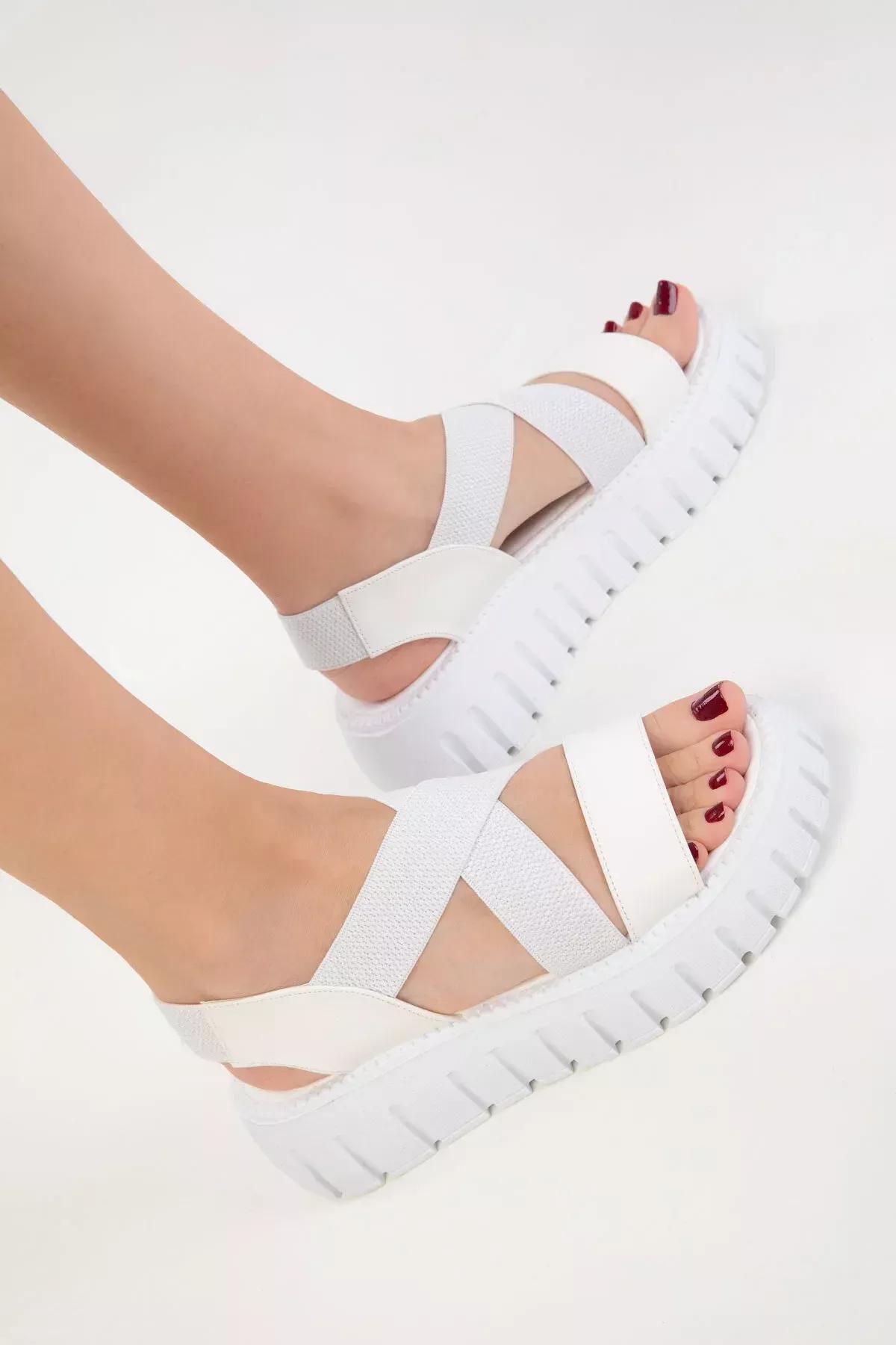 White Plain Sandals, , large image number 0