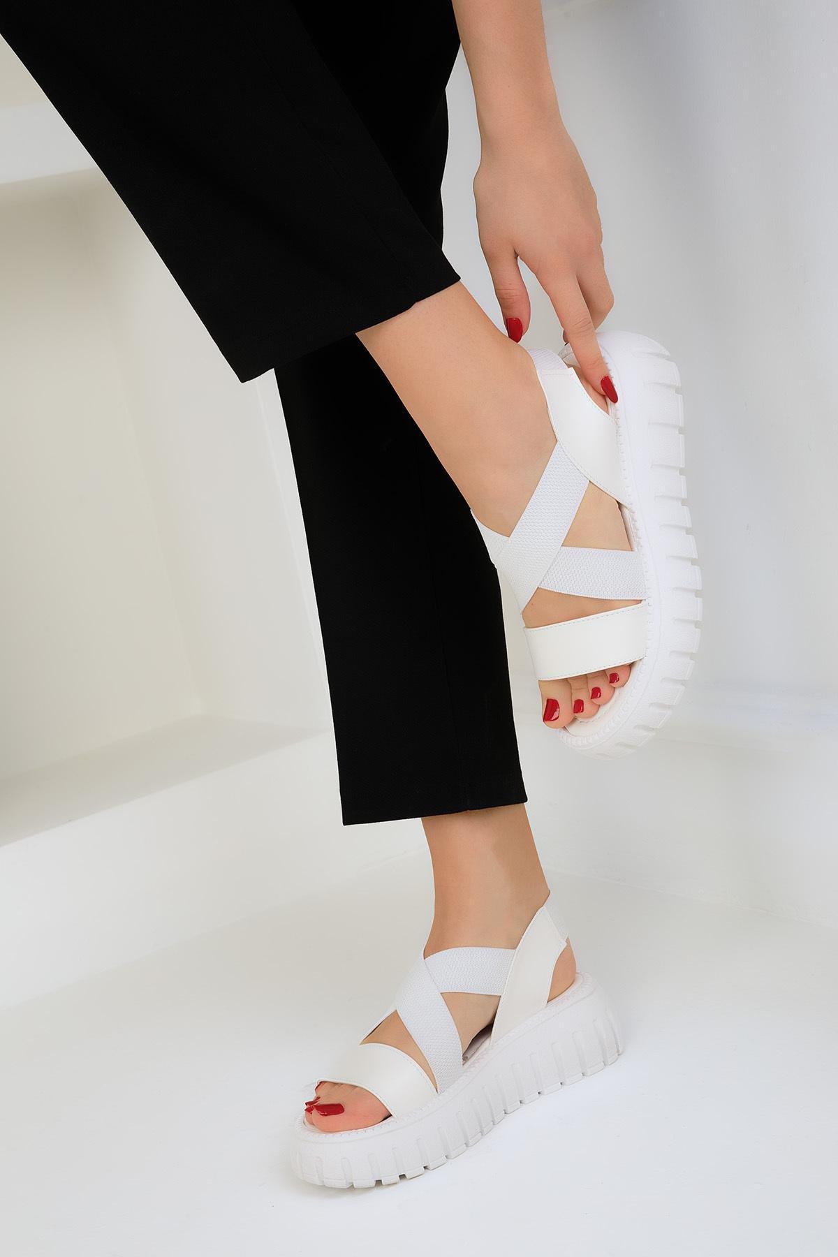 White Plain Sandals, , large image number 1