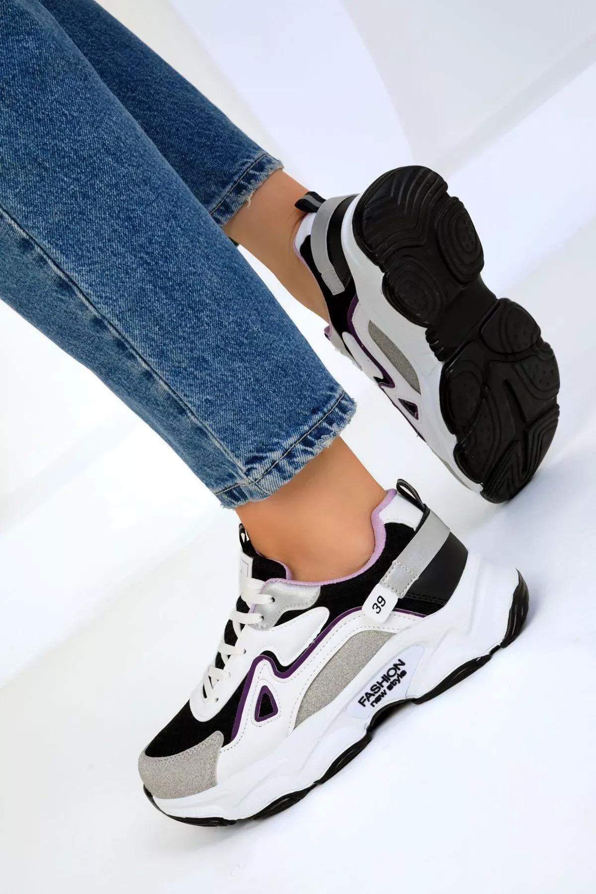 Womens Ice-White-Lilac Sneakers 17834, , large image number 4