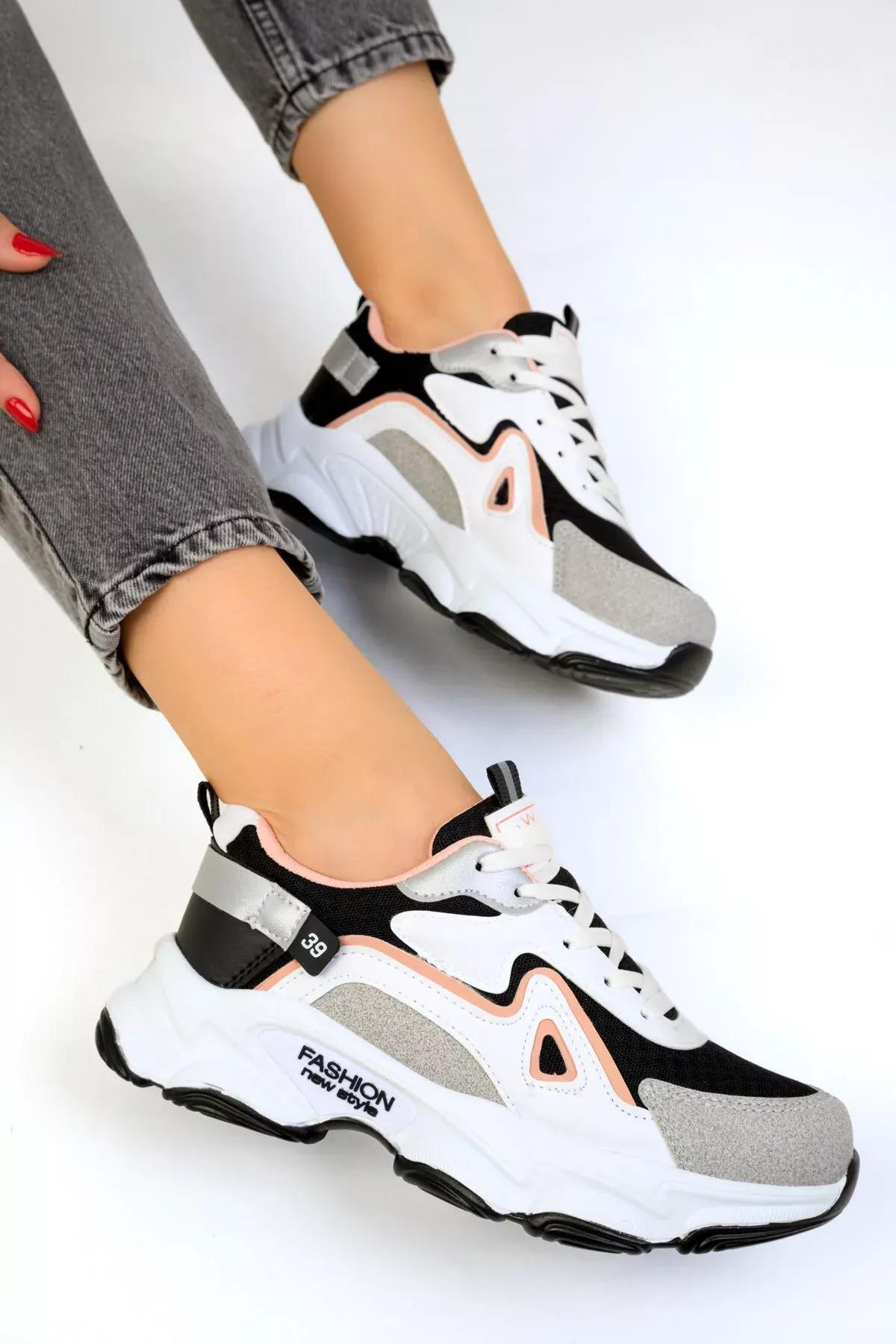 Womens Sneakers White-Black-Powder 17834, , large image number 4