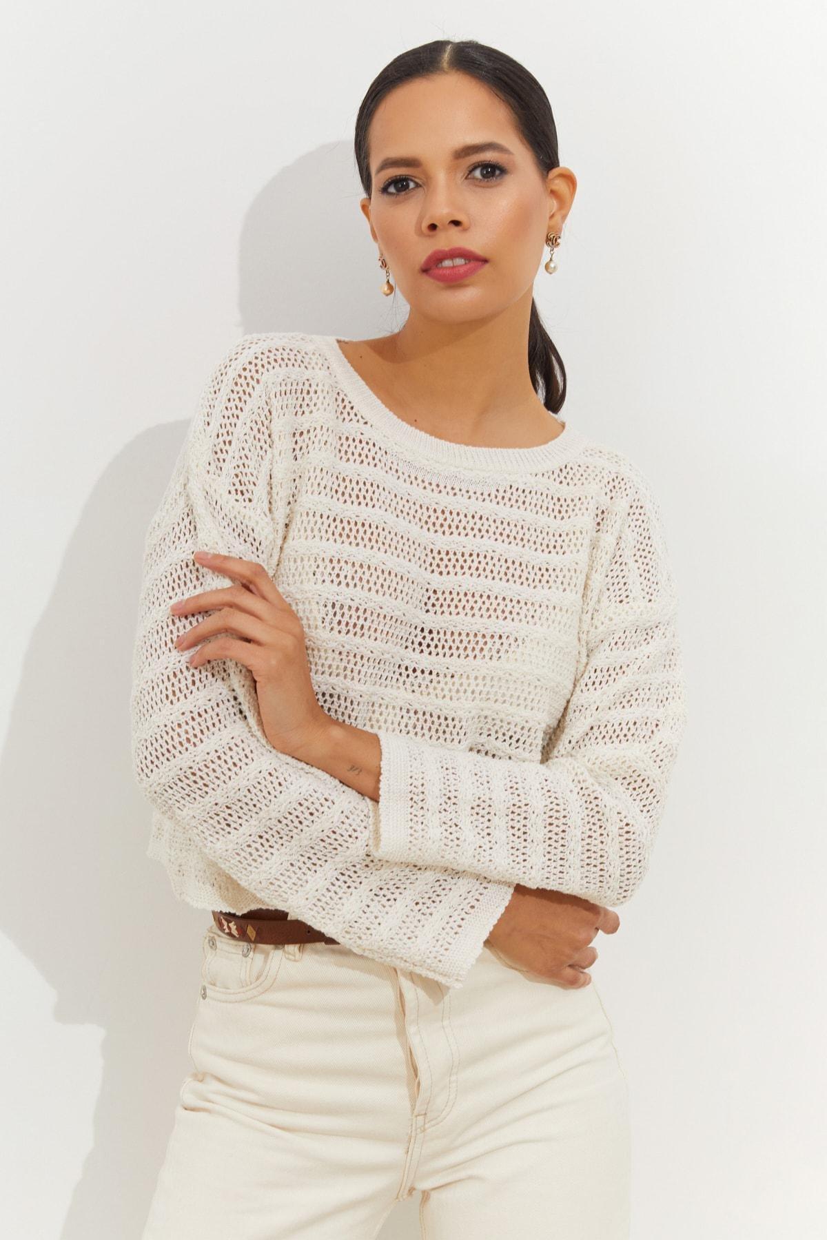 Beige Crew Neck Sweater, , large image number 2