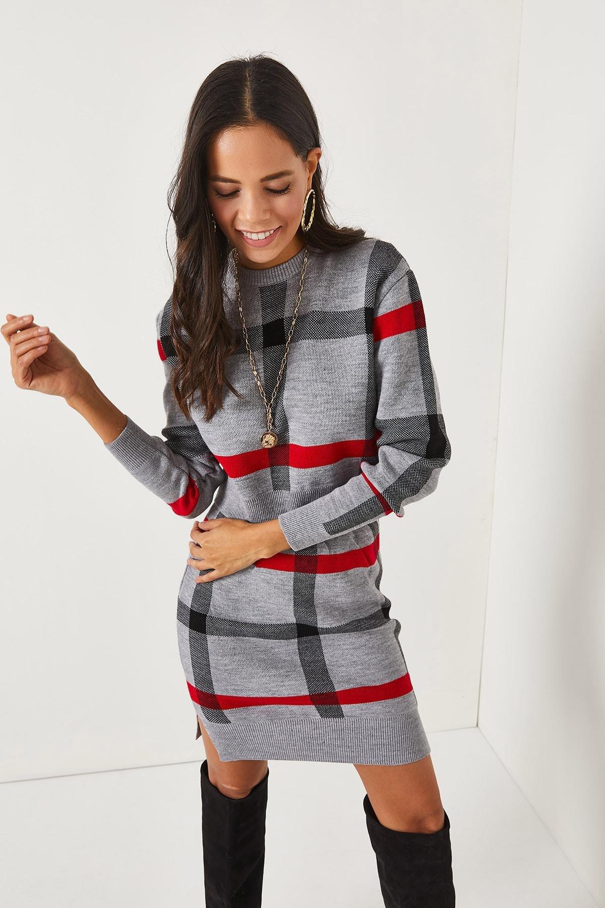 Grey Crop Sweater skirt Set, Set of 2, Grey, large image number 1