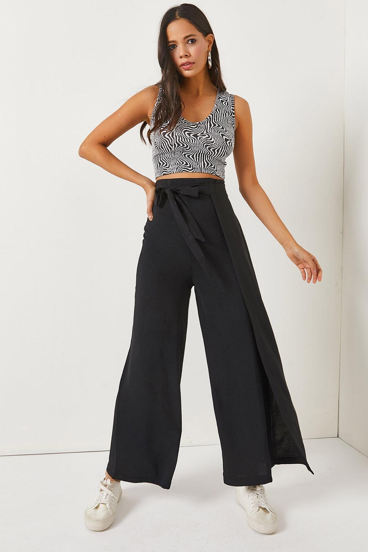 Black Wide Leg Pants, , large image number 0