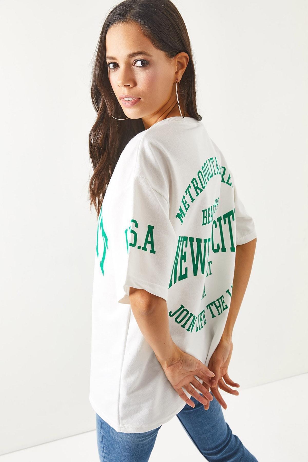 White Crew Neck Oversize T-Shirt, , large image number 0