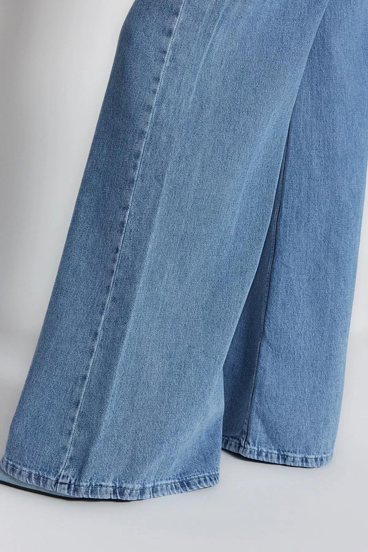 Blue Wide Leg Jeans, Blue, large image number 6