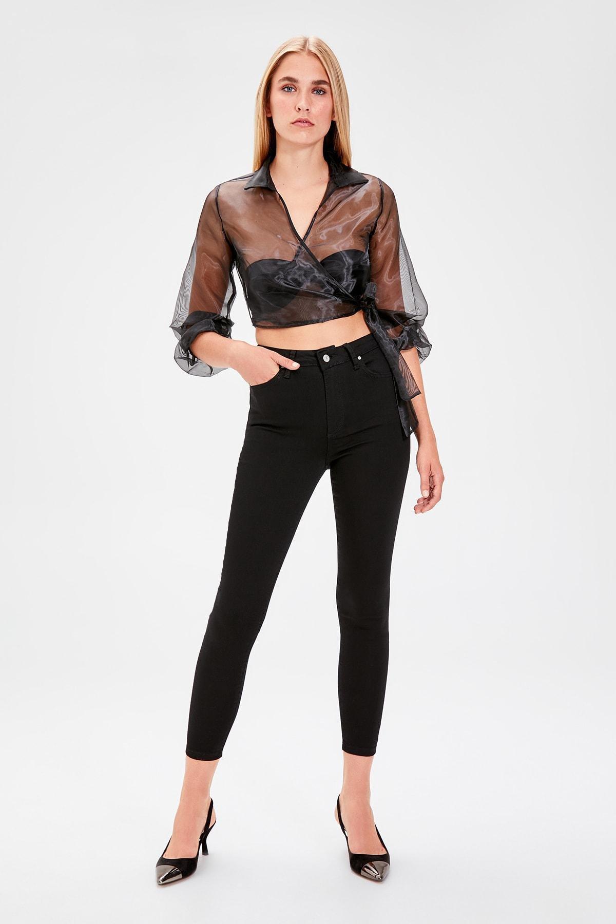 Black Skinny Jeans, Black, large image number 0