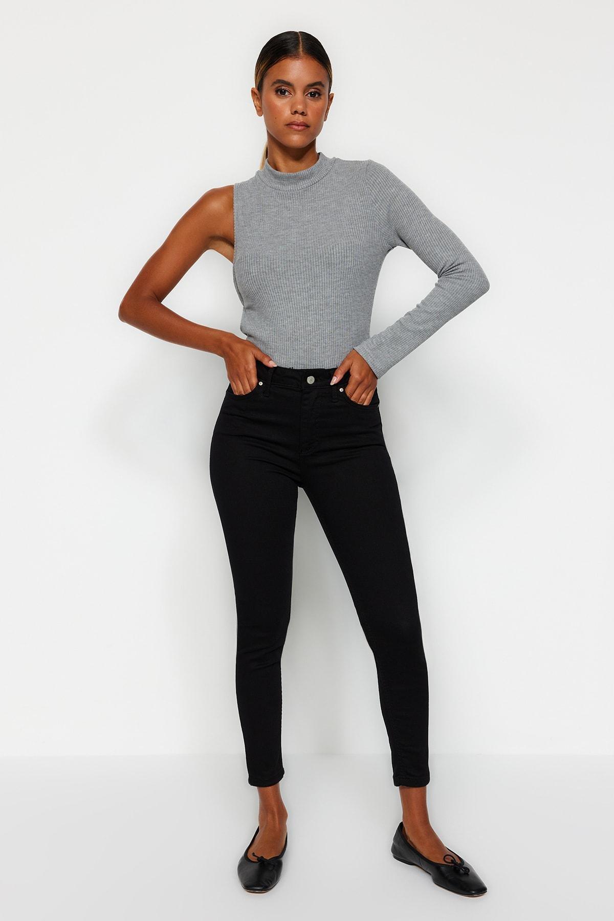 Black Skinny Jeans, Black, large image number 4