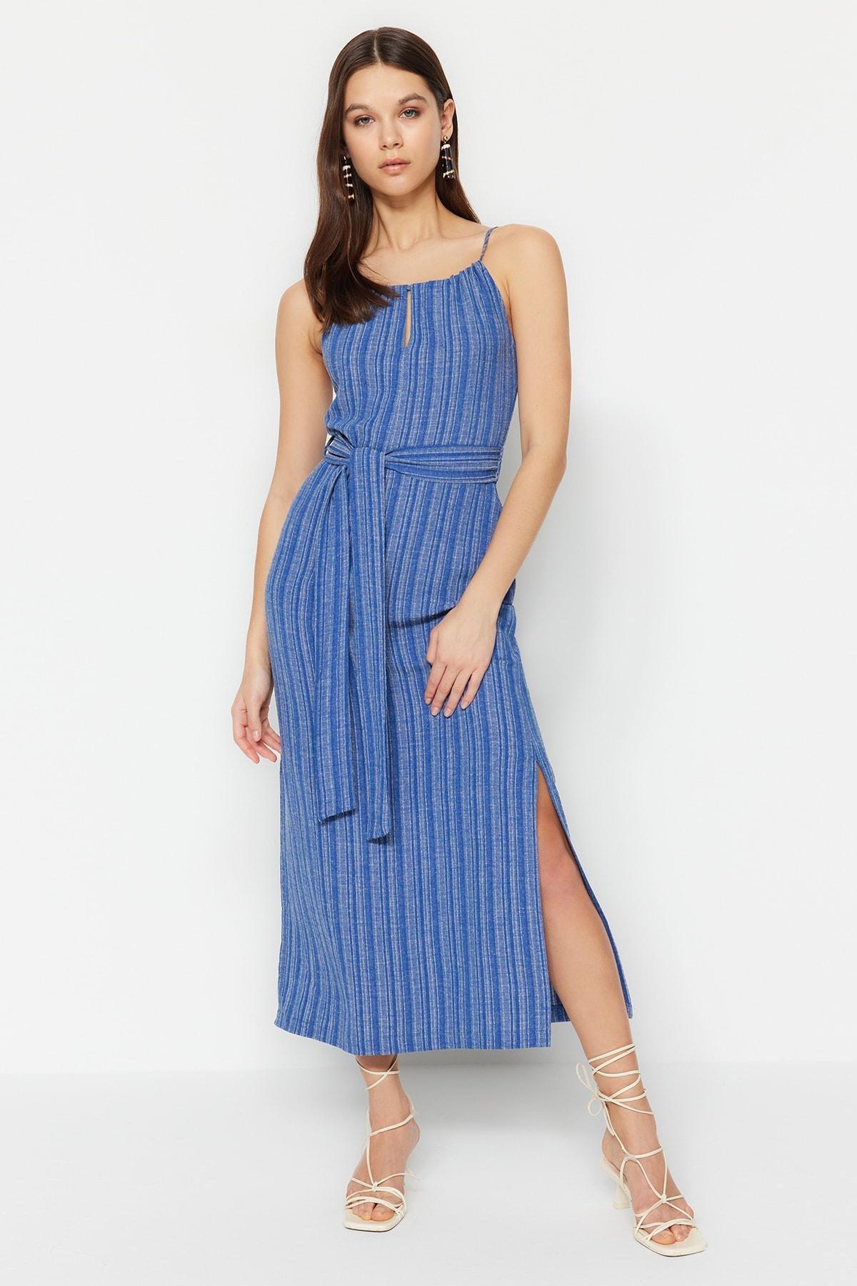 Trendyol - Blue Halterneck Bodycon Dress