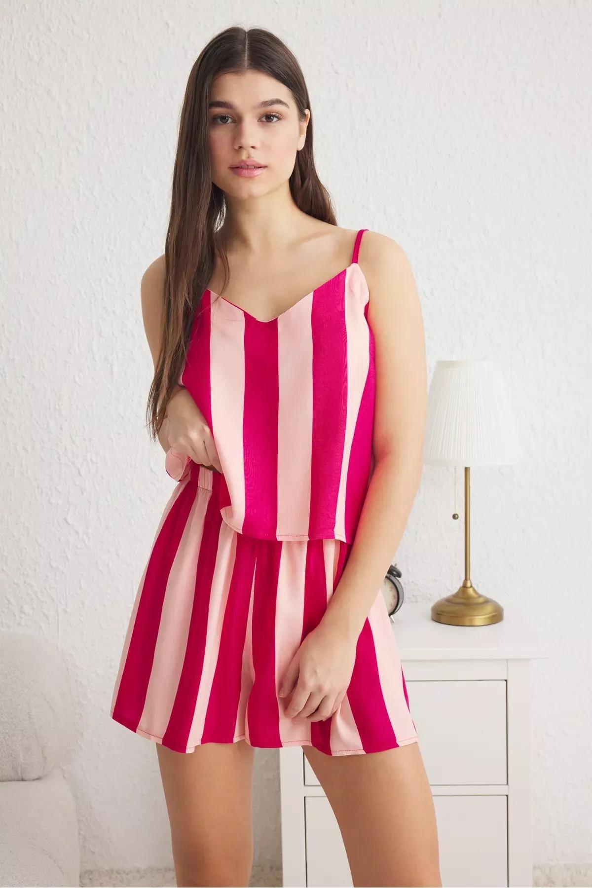 Pink Striped Pyjamas Set, , large image number 0
