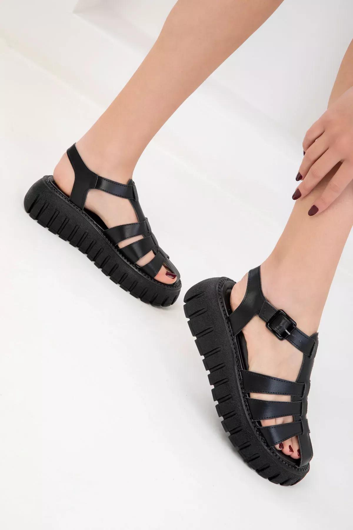 Black Sandals, , large image number 1