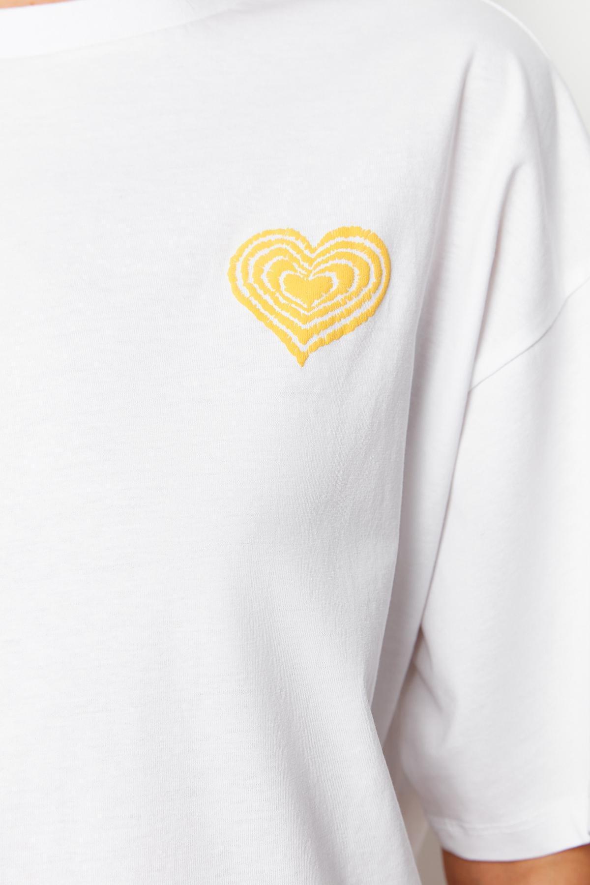 White Oversized Crew Neck T-Shirt, , large image number 5
