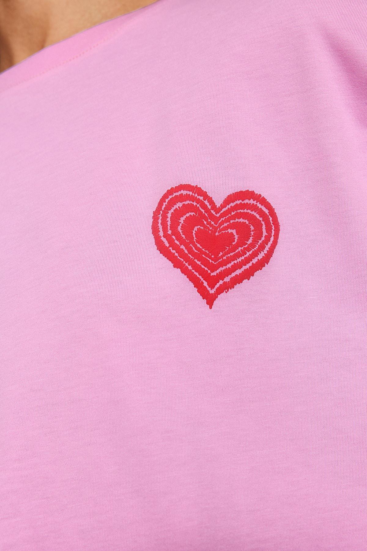 Pink Crew-Neck Oversized T-Shirt, , large image number 5