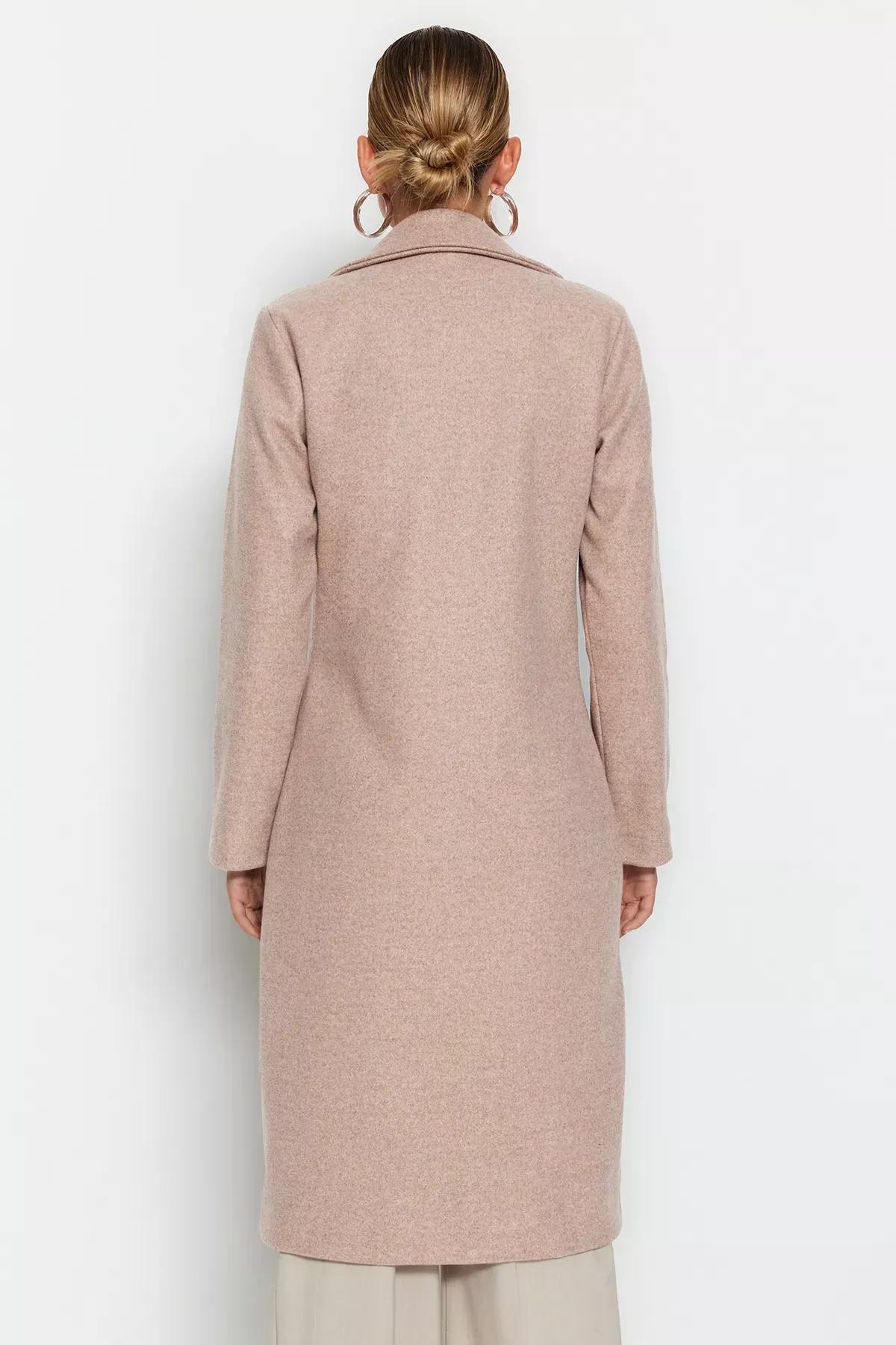 Brown Basic Coat, Mink, large image number 4