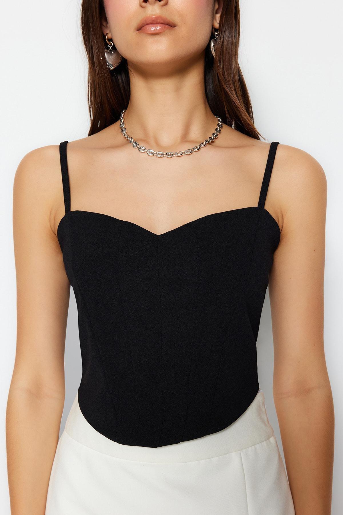 Black Printed Crop Top, , large image number 3