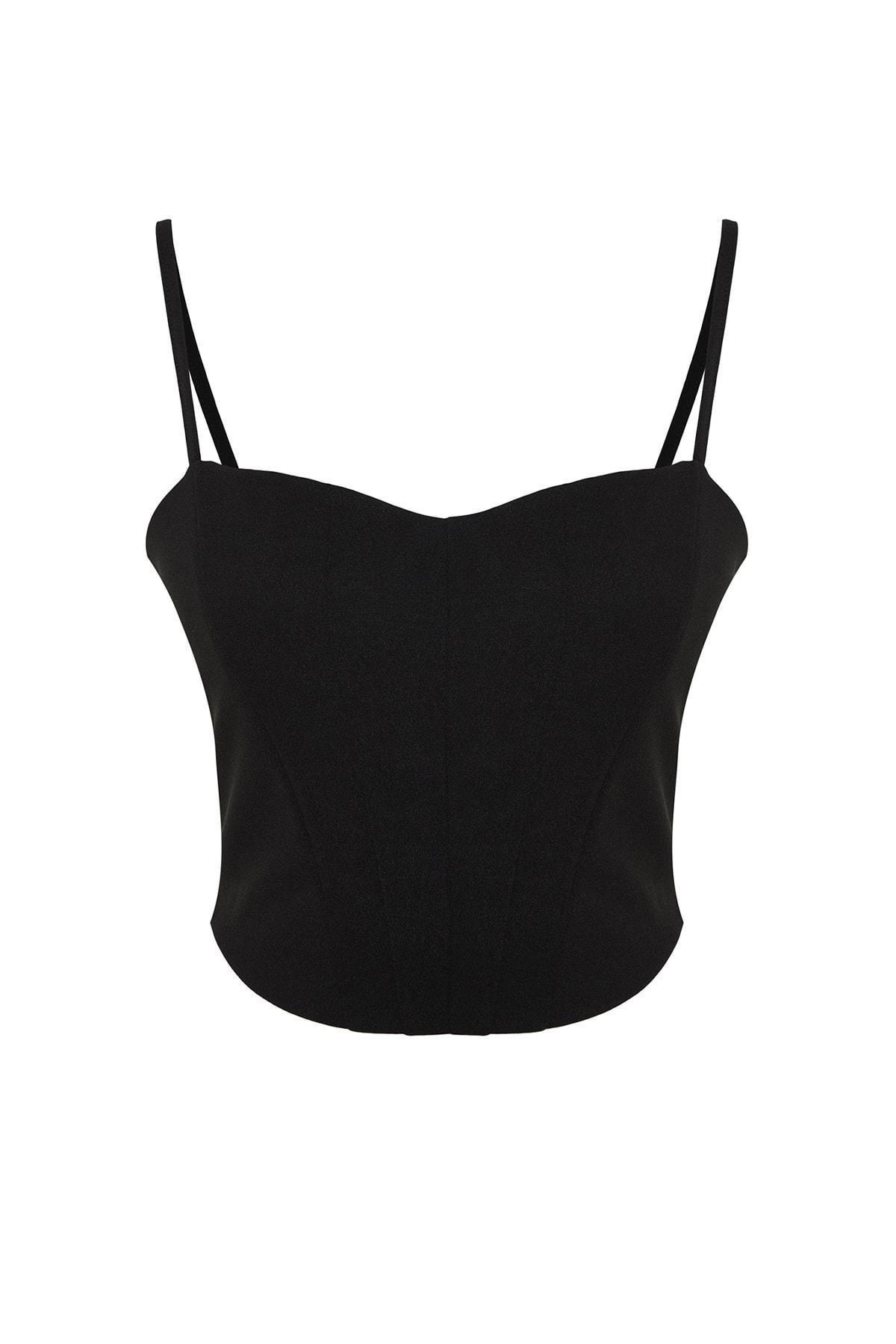 Black Printed Crop Top, , large image number 5