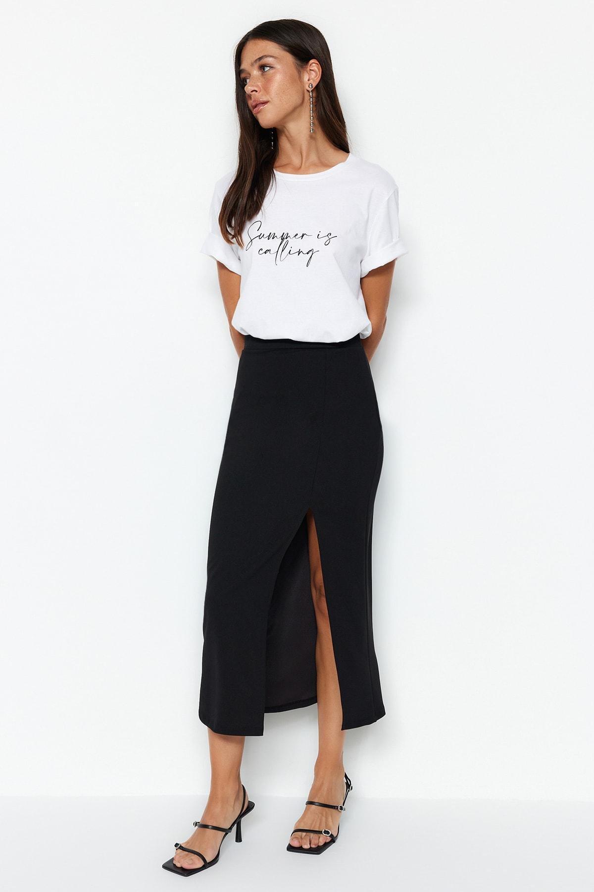 Black Openwork Maxi Skirt, , large image number 0
