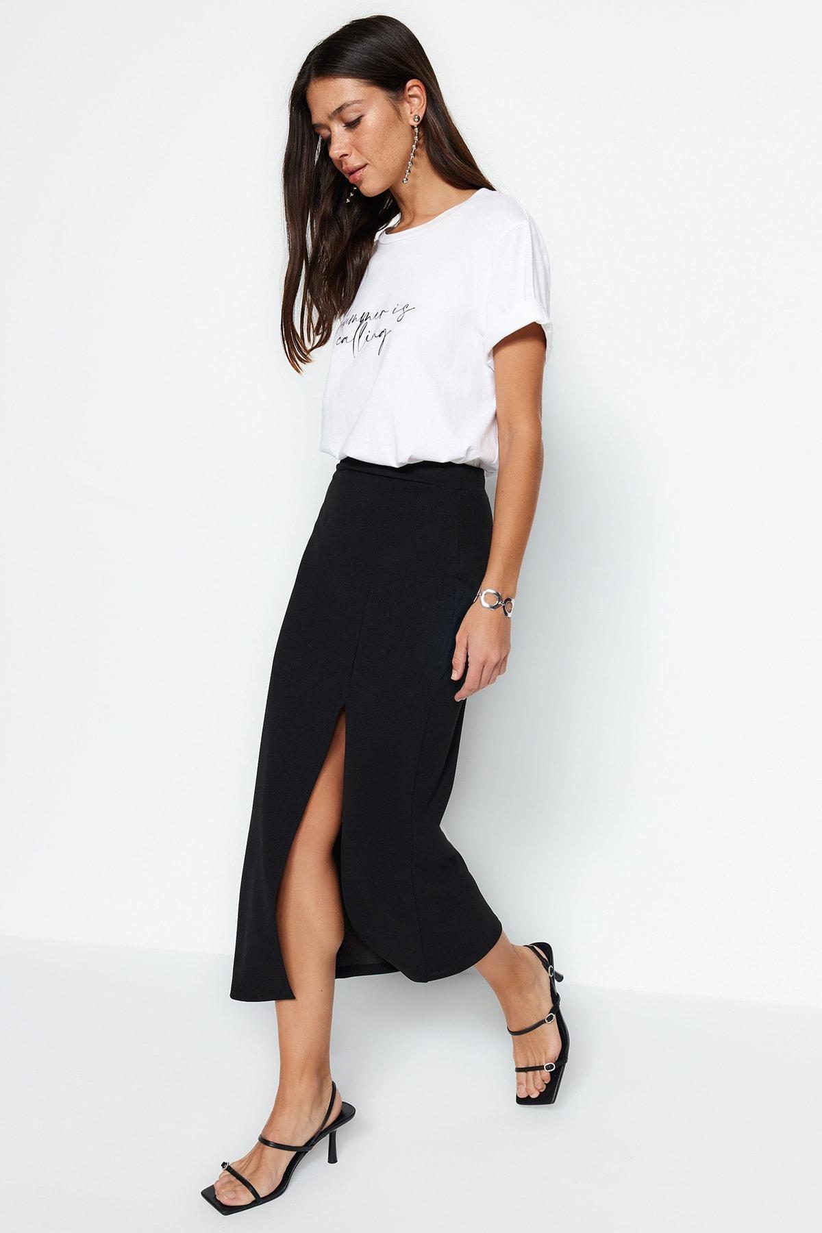 Black Openwork Maxi Skirt, , large image number 2