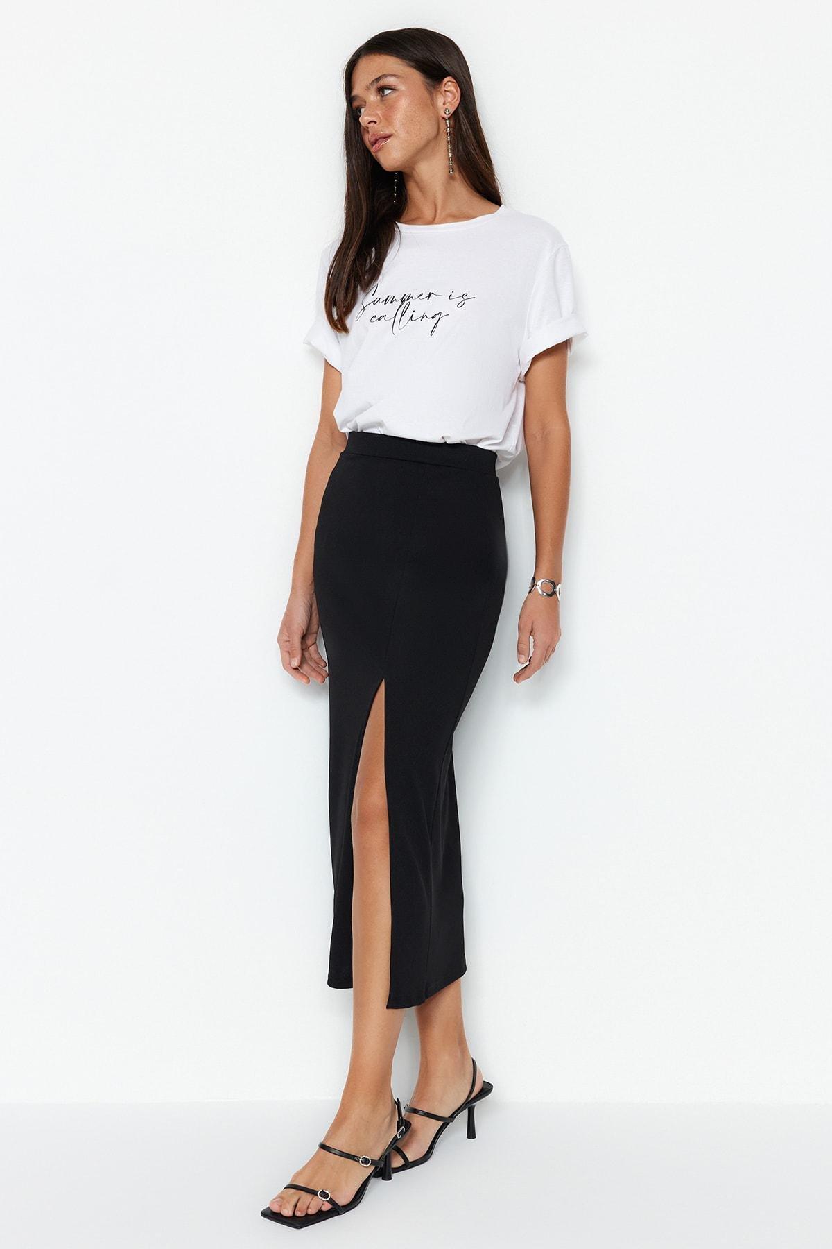 Black Openwork Maxi Skirt, , large image number 3