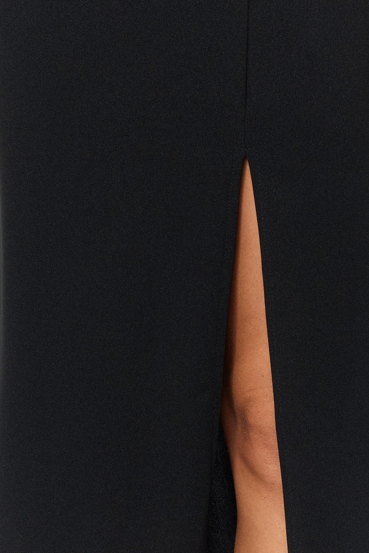 Black Openwork Maxi Skirt, , large image number 4