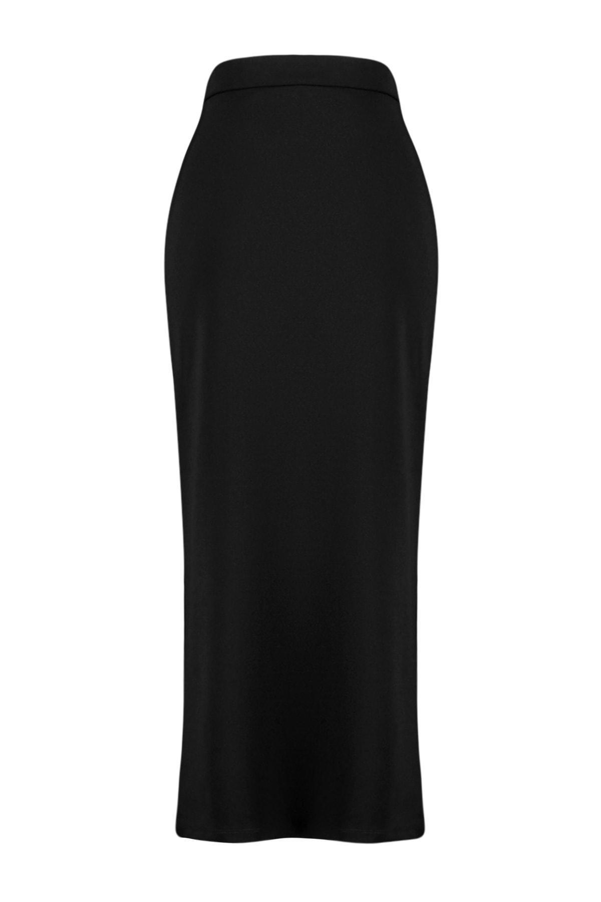 Black Openwork Maxi Skirt, , large image number 6