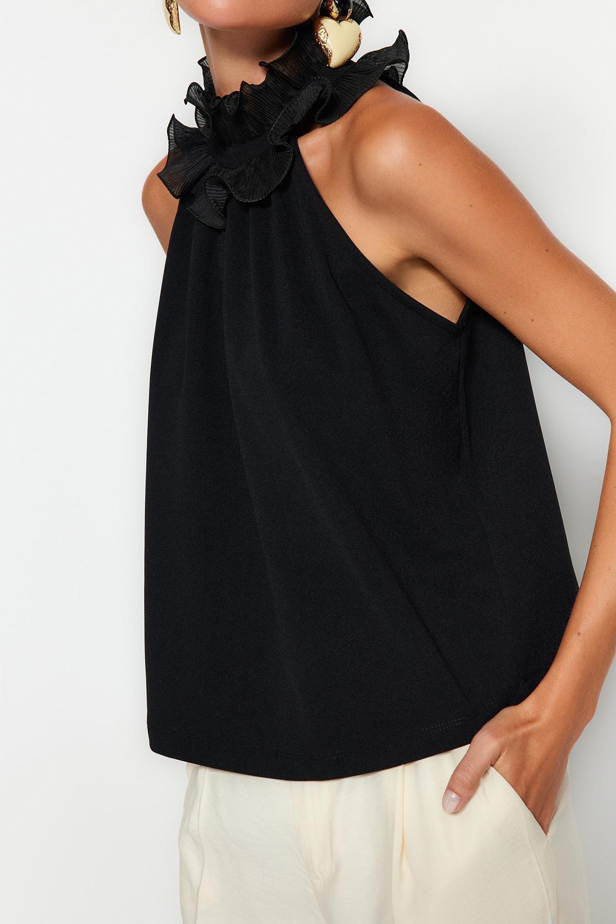 Black Printed Blouse, , large image number 3