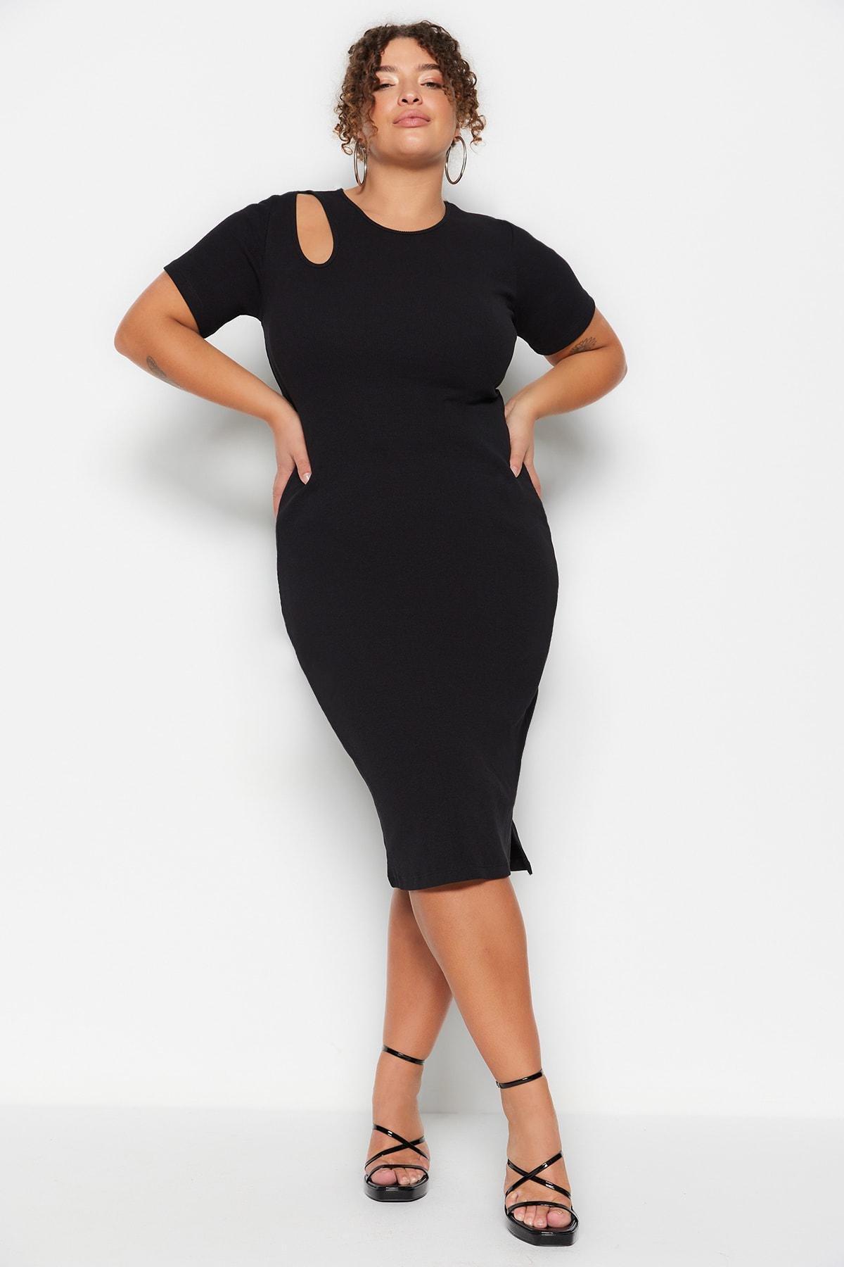 Black Mermaid Plus Size Dress, , large image number 0