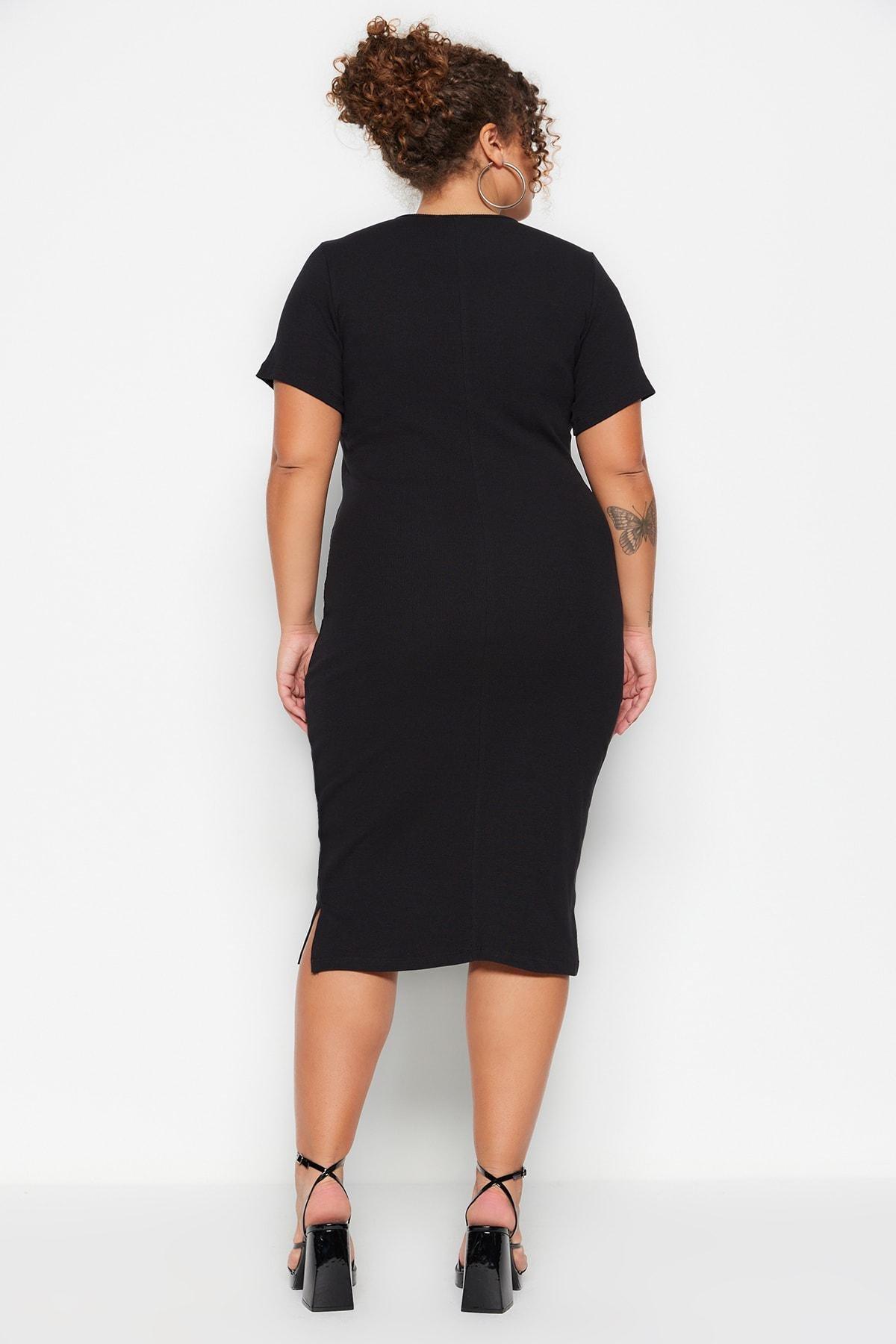 Black Mermaid Plus Size Dress, , large image number 4