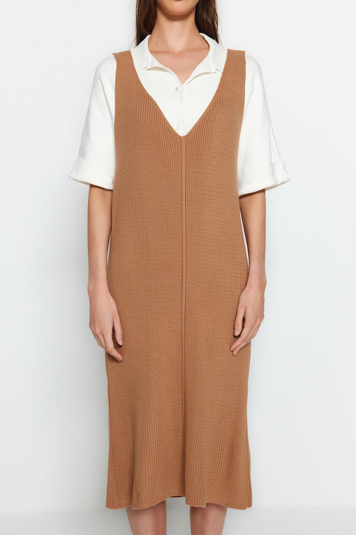 Beige Shift Dress, , large image number 3