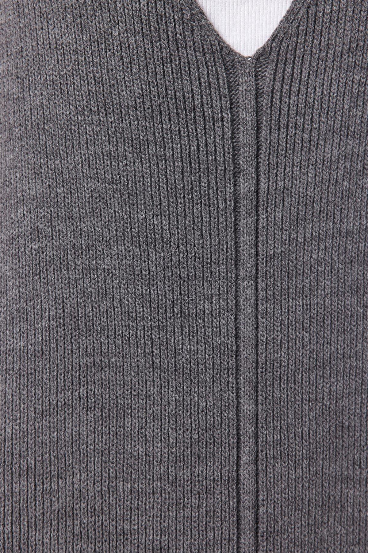 Grey Knitwear V-Neck Maxi Dress, , large image number 3