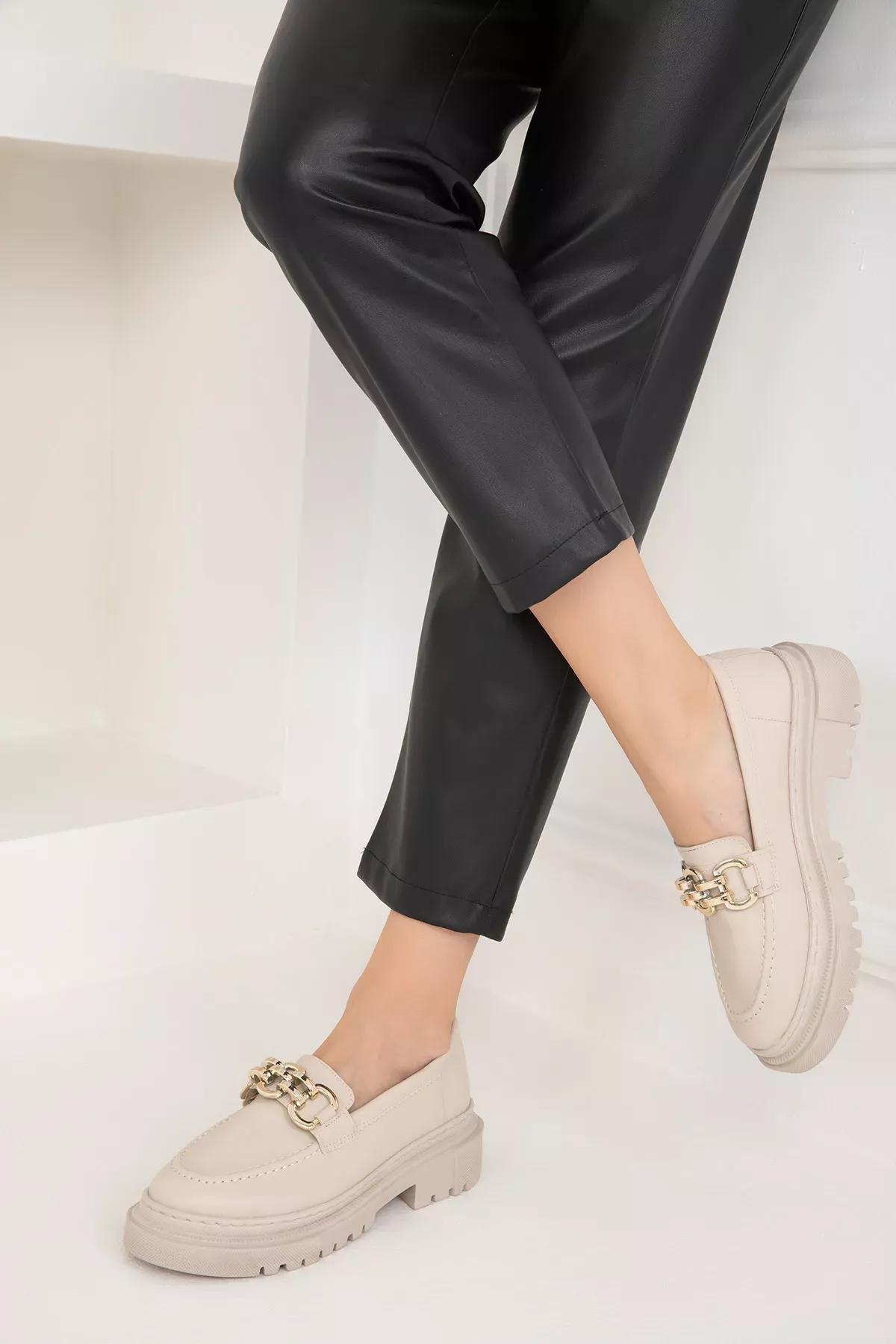 Beige Loafer Shoes, , large image number 1