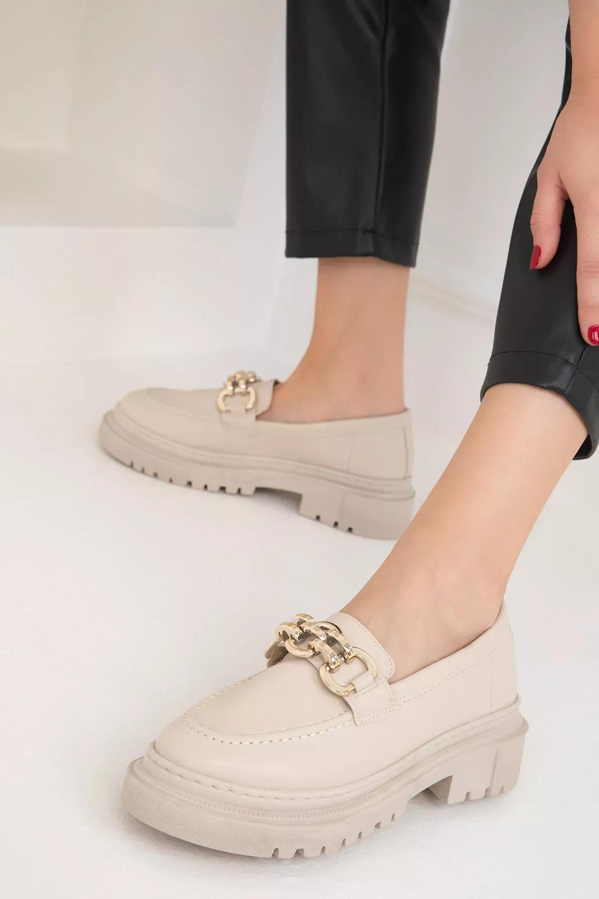 Beige Loafer Shoes, , large image number 4