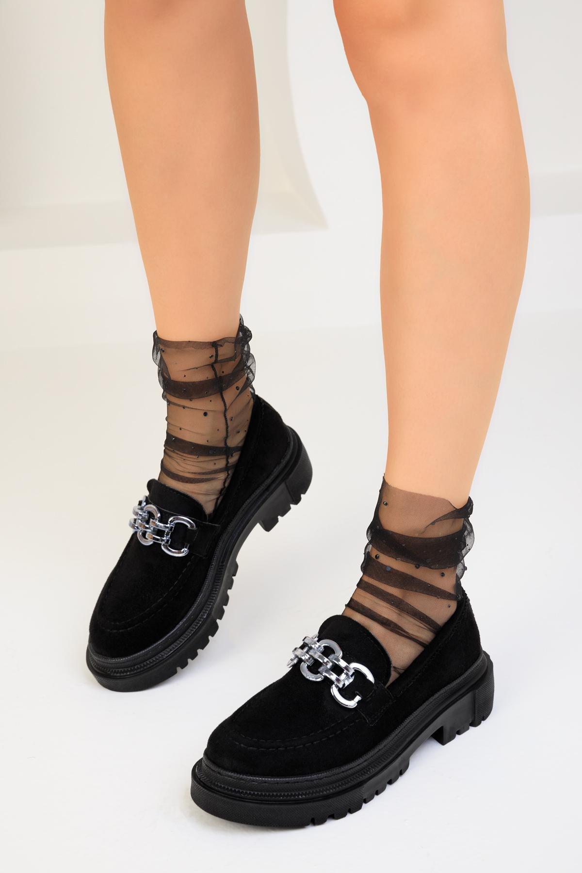 Black Suede Casual Shoes, , medium