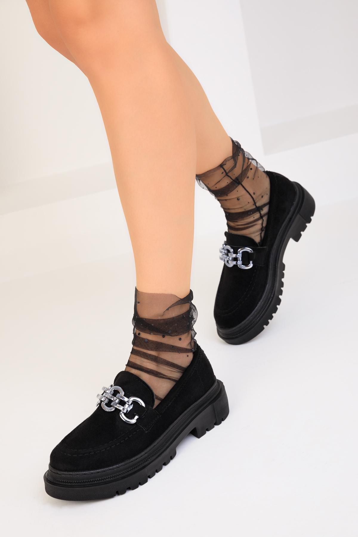 Black Suede Casual Shoes, , large image number 2