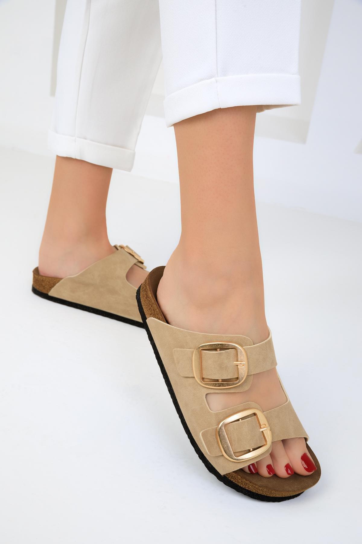 Beige Belted Flats, , large image number 4