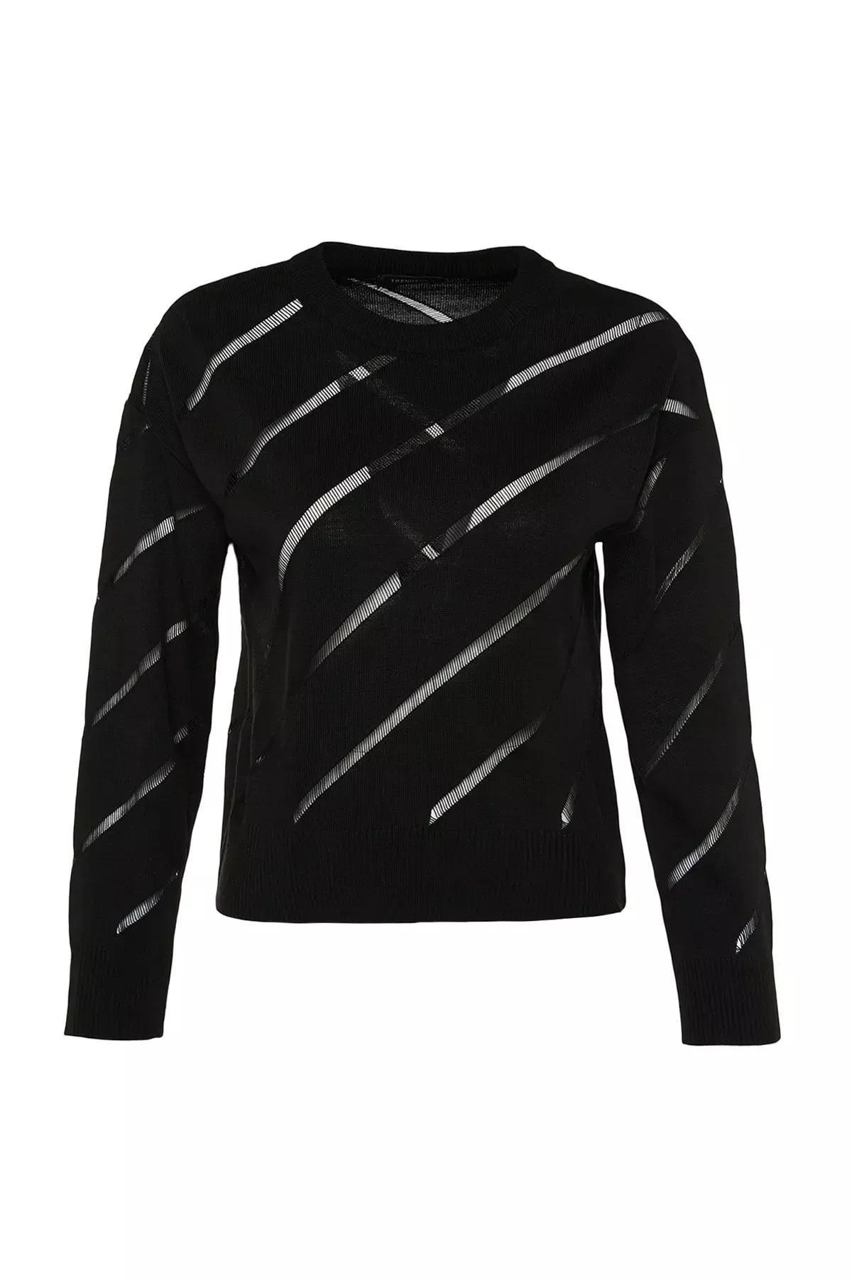 Black Ajoure Sweater, BLACK, large image number 5