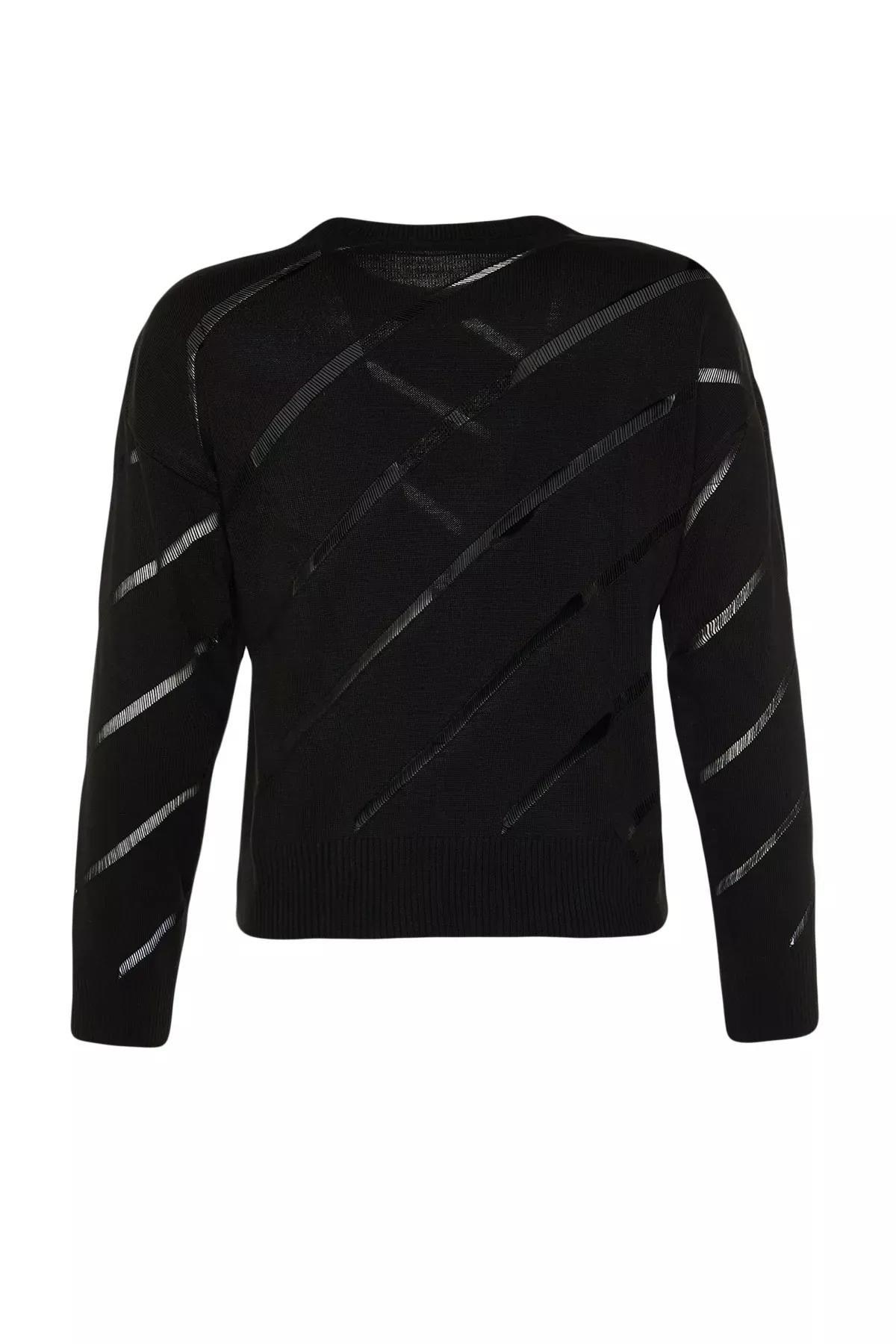 Black Ajoure Sweater, BLACK, large image number 7