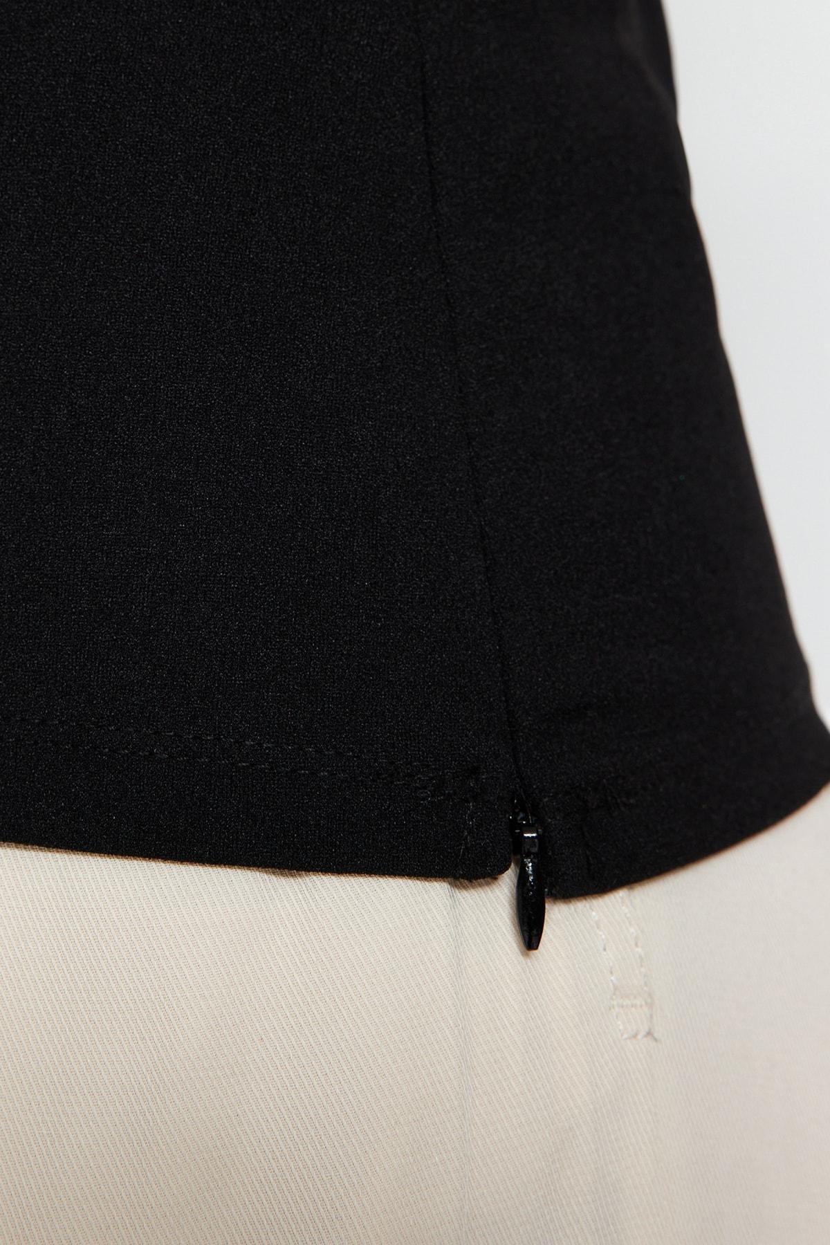 Black Strapless Slim Blouse, , large image number 4